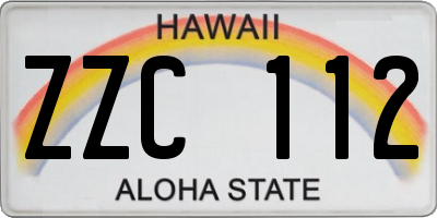 HI license plate ZZC112