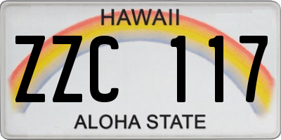 HI license plate ZZC117