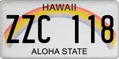 HI license plate ZZC118