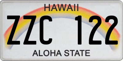 HI license plate ZZC122