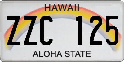 HI license plate ZZC125