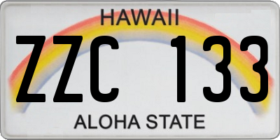 HI license plate ZZC133