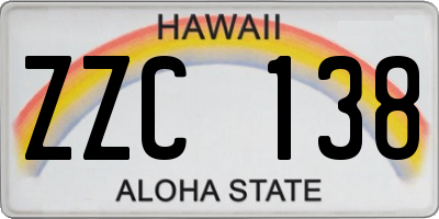 HI license plate ZZC138