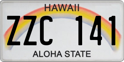 HI license plate ZZC141
