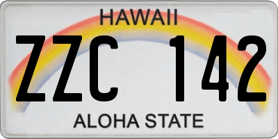 HI license plate ZZC142
