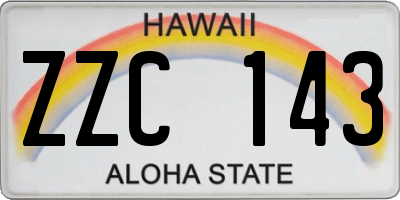 HI license plate ZZC143