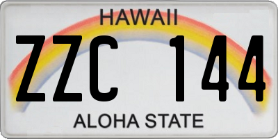 HI license plate ZZC144