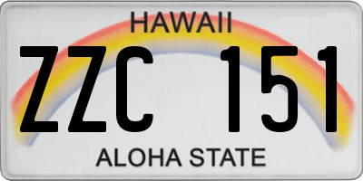 HI license plate ZZC151