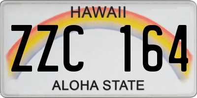 HI license plate ZZC164
