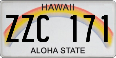HI license plate ZZC171