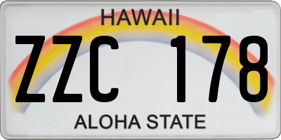 HI license plate ZZC178