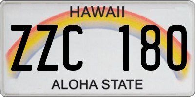 HI license plate ZZC180
