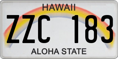 HI license plate ZZC183