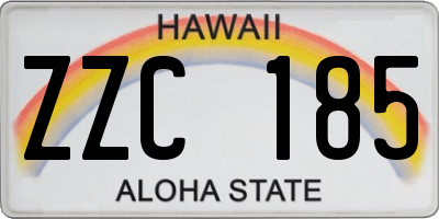 HI license plate ZZC185