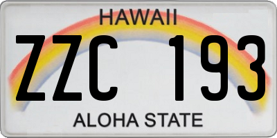 HI license plate ZZC193