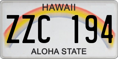 HI license plate ZZC194
