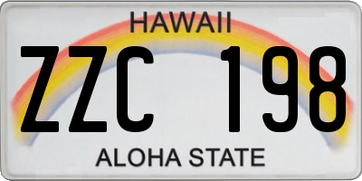 HI license plate ZZC198