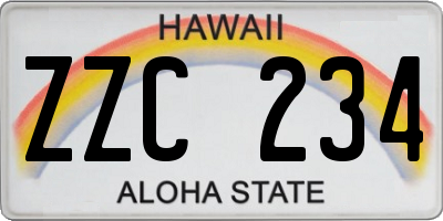 HI license plate ZZC234