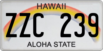 HI license plate ZZC239