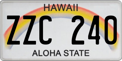 HI license plate ZZC240