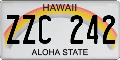 HI license plate ZZC242