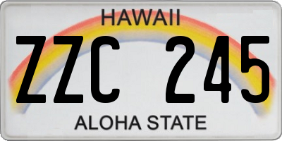 HI license plate ZZC245