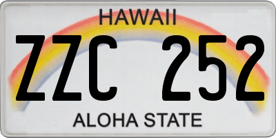 HI license plate ZZC252