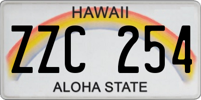 HI license plate ZZC254