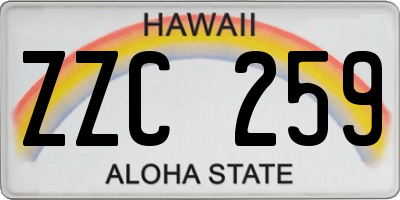 HI license plate ZZC259