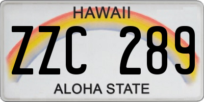 HI license plate ZZC289