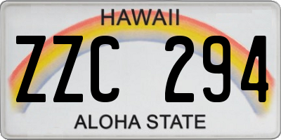 HI license plate ZZC294