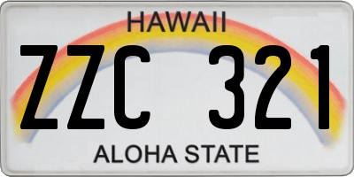 HI license plate ZZC321