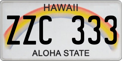 HI license plate ZZC333