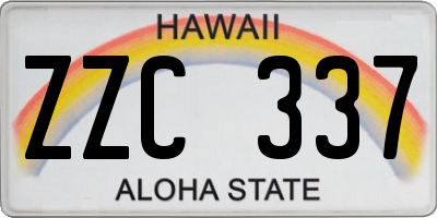 HI license plate ZZC337