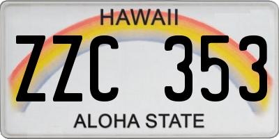 HI license plate ZZC353