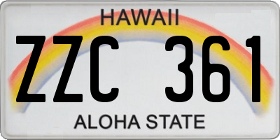HI license plate ZZC361