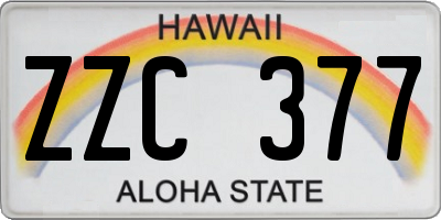 HI license plate ZZC377