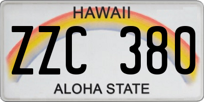 HI license plate ZZC380