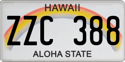 HI license plate ZZC388