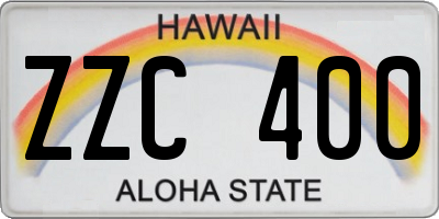 HI license plate ZZC400