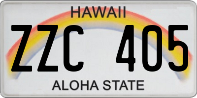 HI license plate ZZC405
