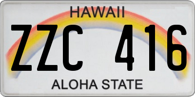 HI license plate ZZC416