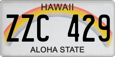 HI license plate ZZC429