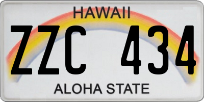 HI license plate ZZC434