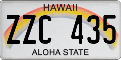 HI license plate ZZC435