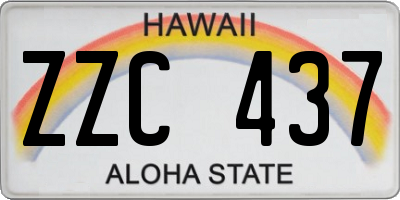 HI license plate ZZC437
