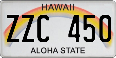 HI license plate ZZC450