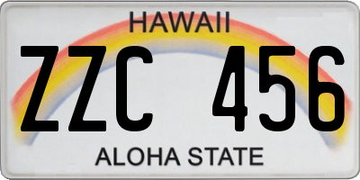 HI license plate ZZC456