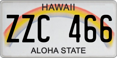 HI license plate ZZC466
