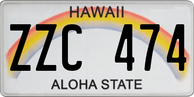 HI license plate ZZC474